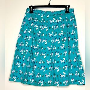 Pleated Teal Fox Skirt